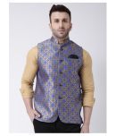 Hangup Brown Polyester Blend Nehru Jacket