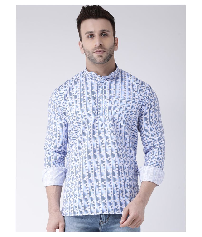     			Hangup Blue Cotton Kurta