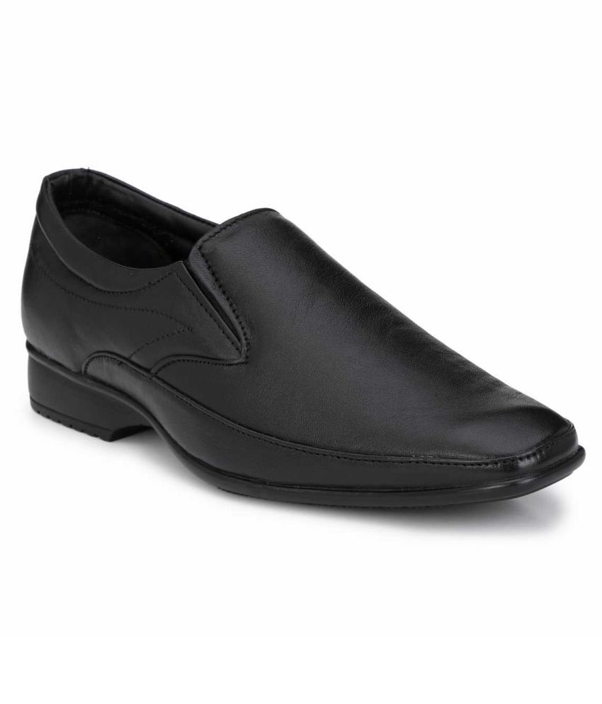 KNIGHT WALKERS Slip On Genuine Leather Black Formal Shoes