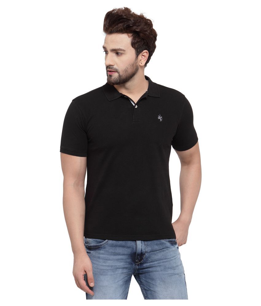 Cantabil Black Plain Polo T Shirt - Buy Cantabil Black Plain Polo T ...