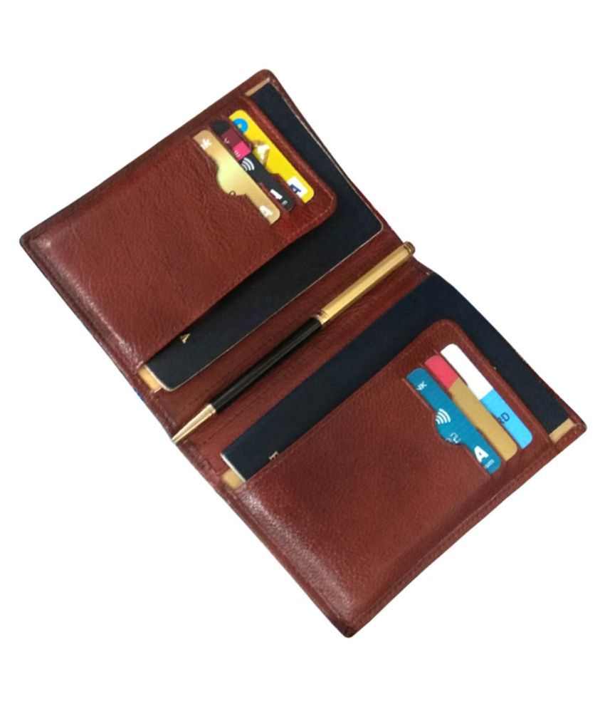 VEGAN 100 Genuine LeatherBrown Card HolderTravel Card Holder For