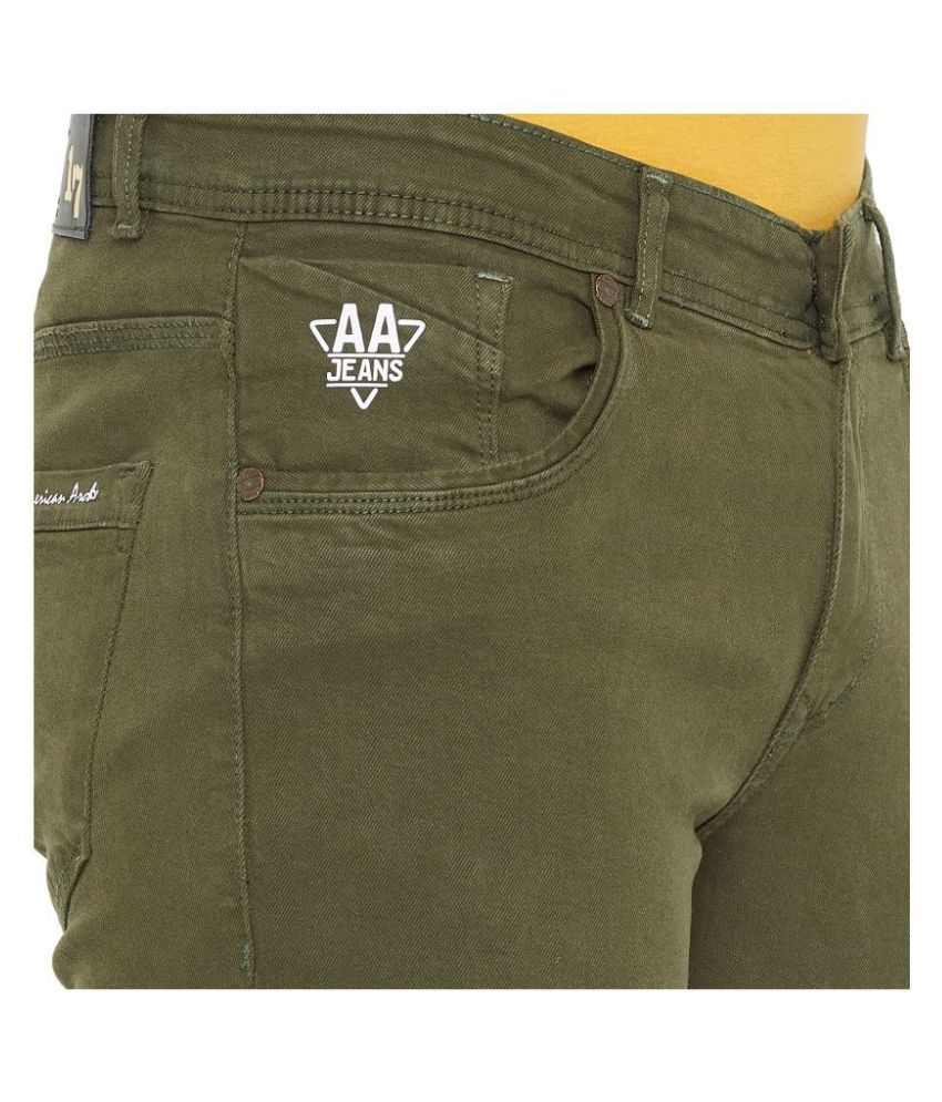 olive green skinny jeans men