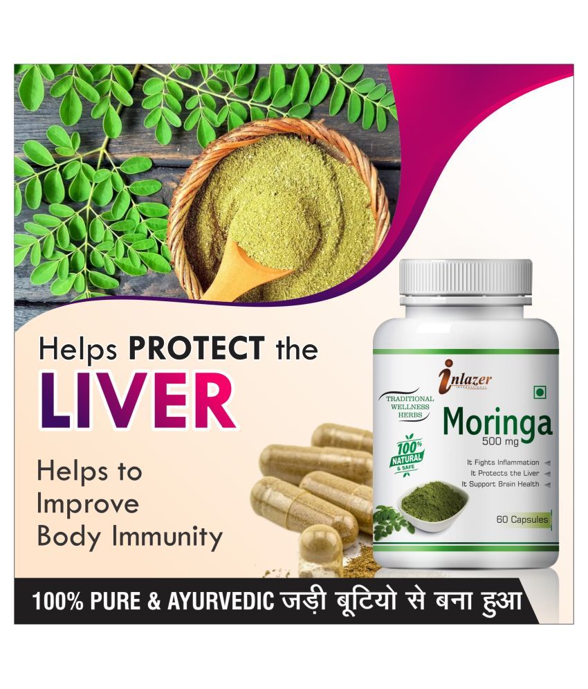 Inlazer Moringa protect liver brain health Capsule 60 no.s Pack Of 1