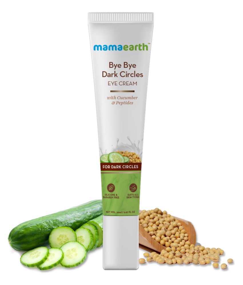     			Mamaearth Bye Bye Dark Circles, Under Eye Cream for Dark Circles, with Cucumber & Peptides - 20ml, for All skin type