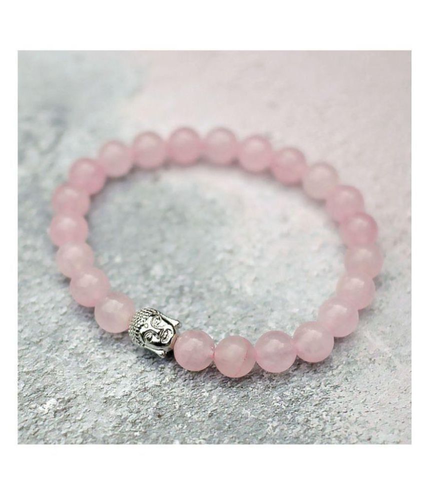     			8mm  Pink Rose Quartz With Buddha Natural Agate Stone