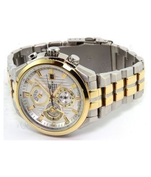 men fashion ed426 silver and gold chronograph wrist watch