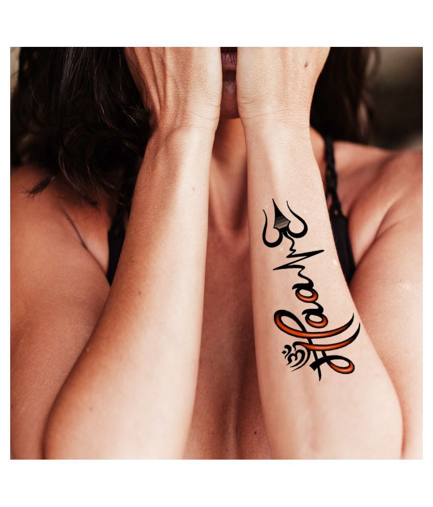 Trishul with Maa Tattoo Waterproof God For Men and Women Temporary Body  Tattoo