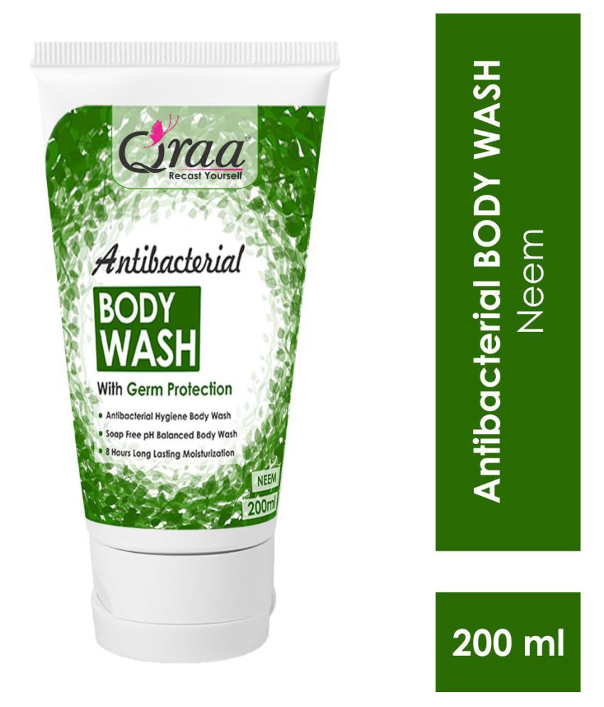 Qraa Antibacterial Body Wash With Goodness Of Neem, Germ Protection Shower Gel 200 mL
