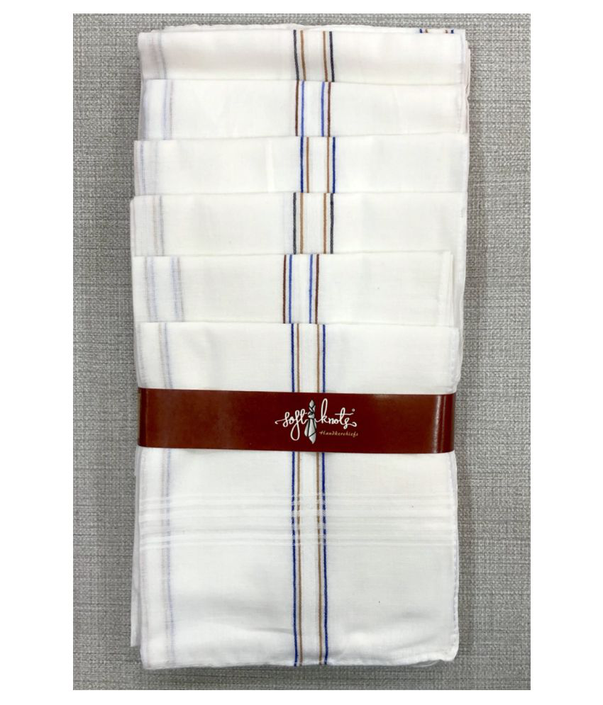 Softknots Mens Handkerchiefs White Pack Of 12 Buy Online At Low