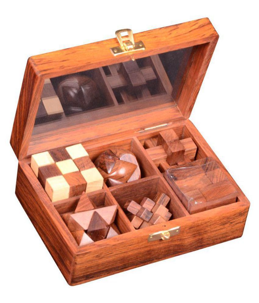 wooden puzzles Set of six the mind challenge gift sets games and toys ...