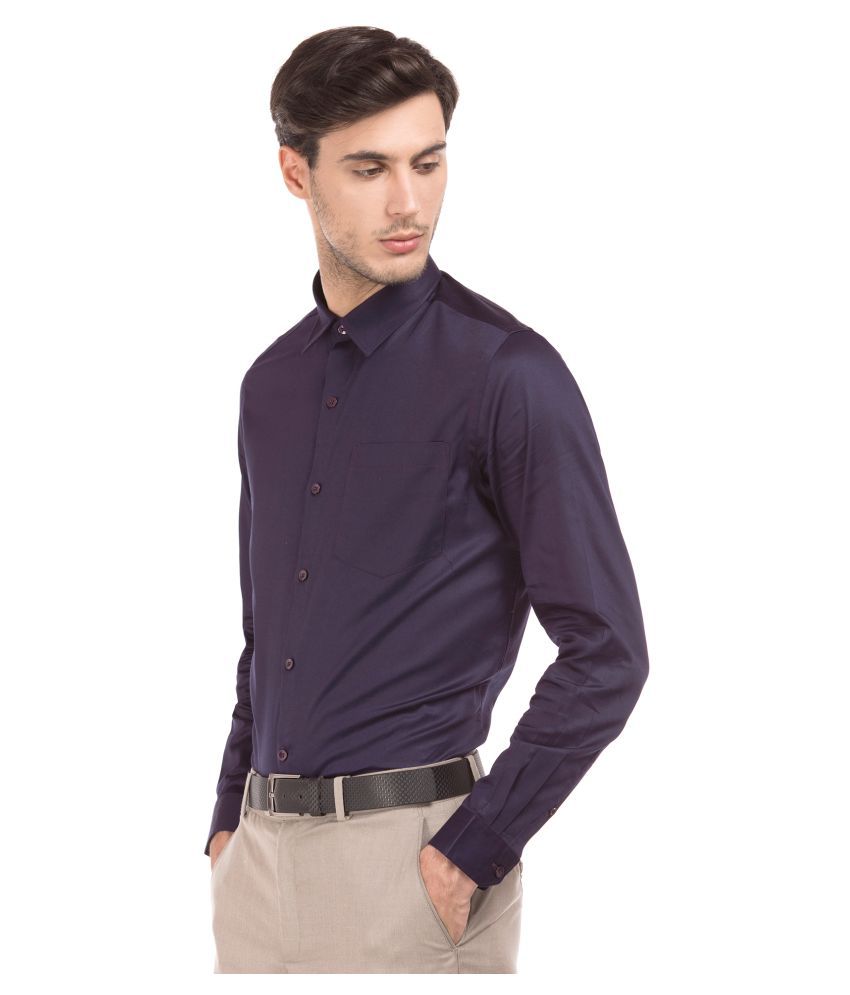 Elitus 100 Percent Cotton Purple Solids Formal Shirt - Buy Elitus 100 ...