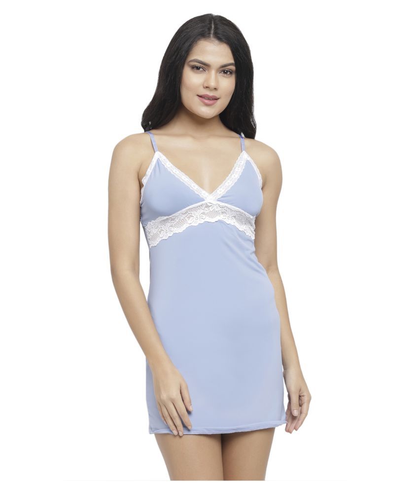     			N-Gal Polyester Night Dress - Blue