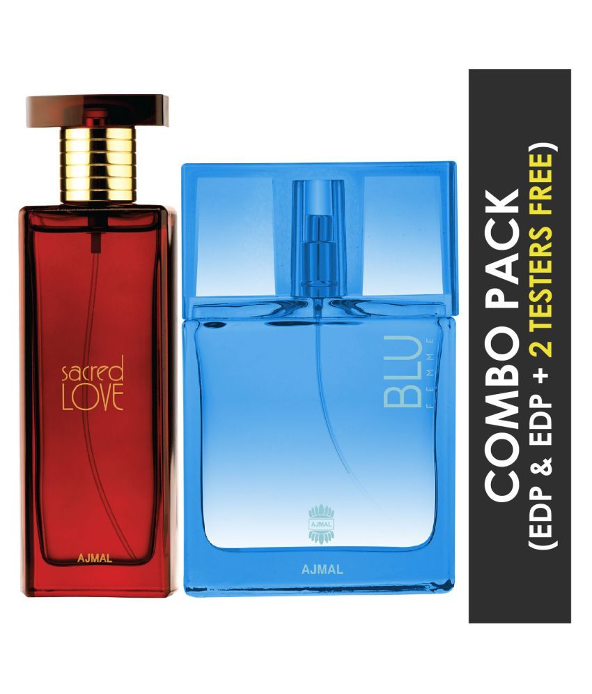 Ajmal Sacred Love EDP Floral Musky Perfume 50ml for Women and Blu Femme