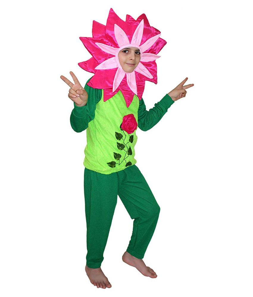     			Kaku Fancy Dresses Flower Costume,Rose Costume,Nature Costume -Magenta, for Boys & Girls