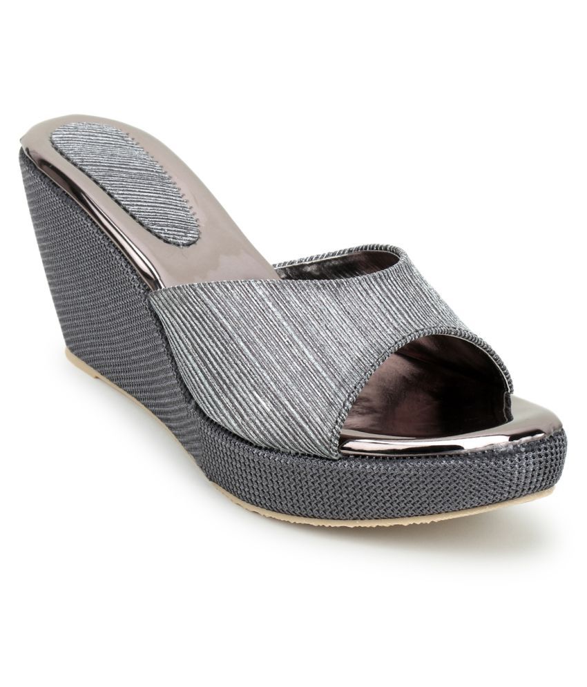 dark grey platform heels