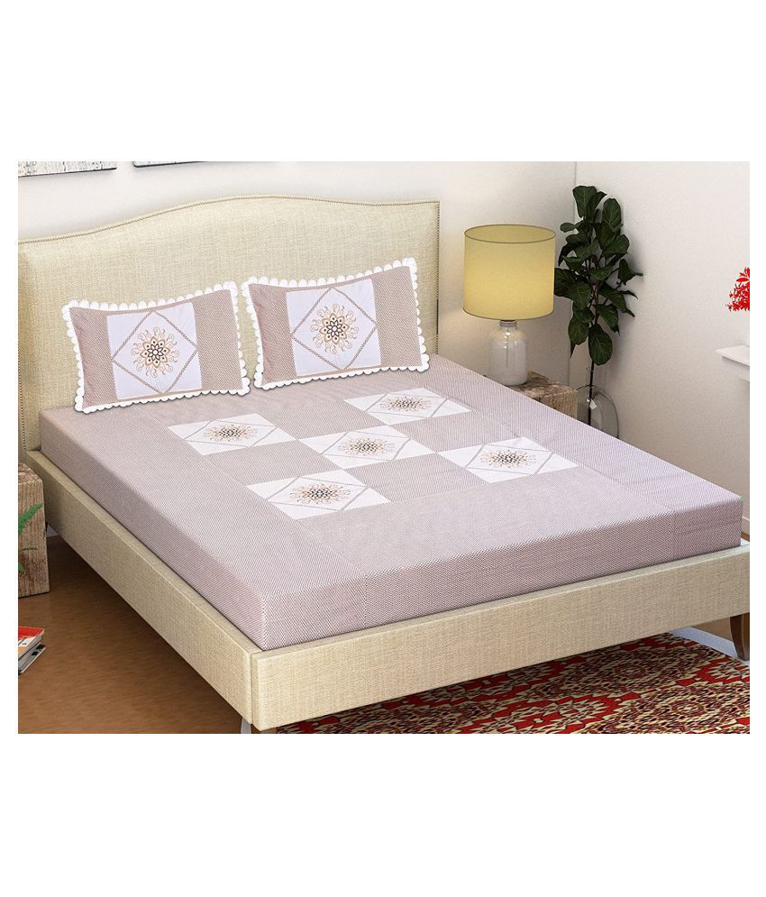 HomeStore-YEP Cotton Double Bedsheet with 2 Pillow Covers ( 255 cm x 229 cm )