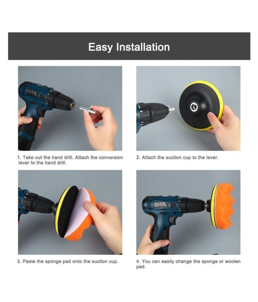 3inch Compound Drill Buffing Sponge Pads Kit for Car Sanding