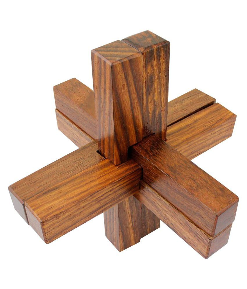 The Mind Challenge Handcrafted Wooden 6Pieces Interlocking Block Toy