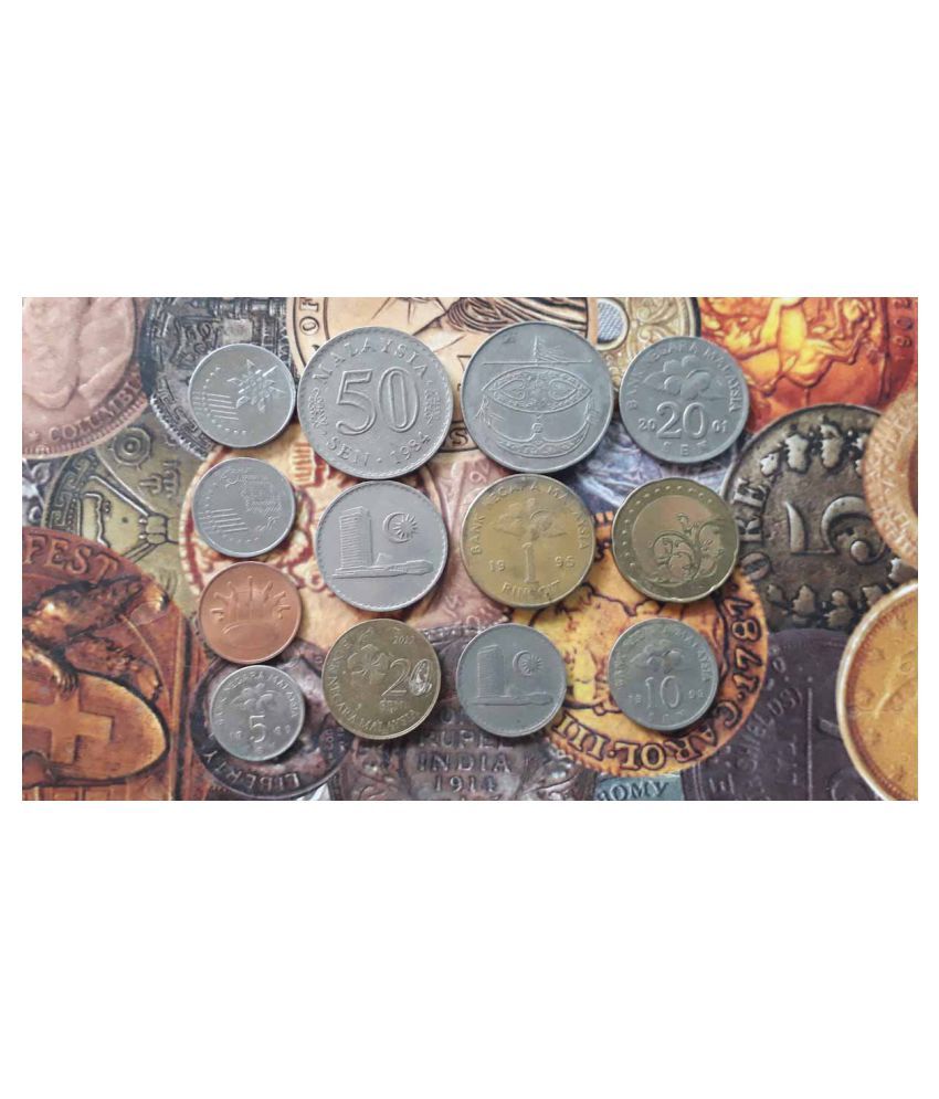     			MALAYSIA - 13 X ALL DIFFERENT Coins Set - inc. Rare / SCARCE Ones - CIRCULATED Condition - Foreign World Coin - Vintage Collectible