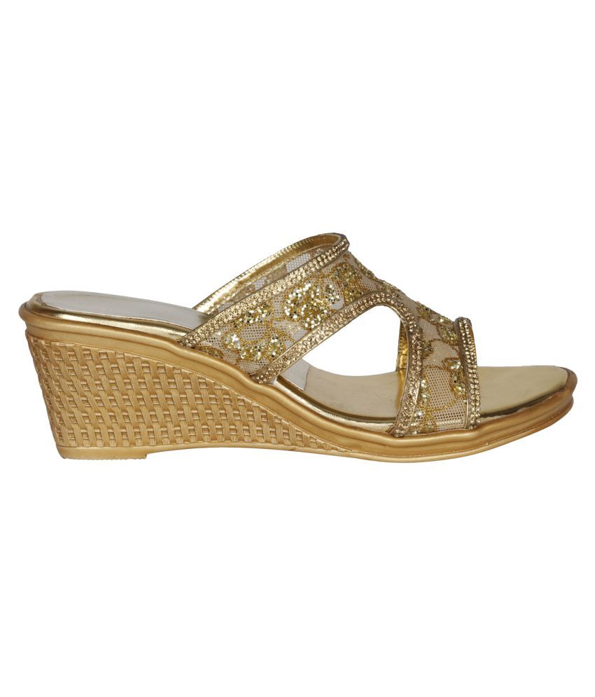 MISTO Gold Platforms Heels Price in India- Buy MISTO Gold Platforms Heels Online at Snapdeal