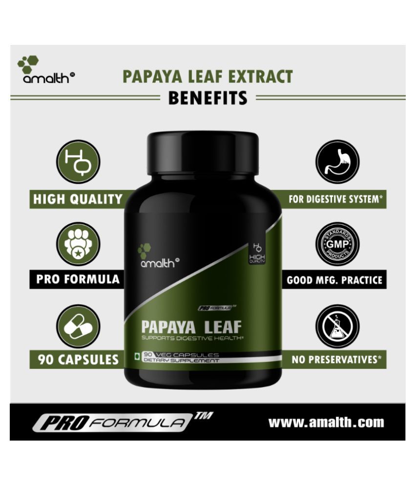 Amalth Papaya Leaf Extract for Perfect Digestion Capsule 1000 mg Buy