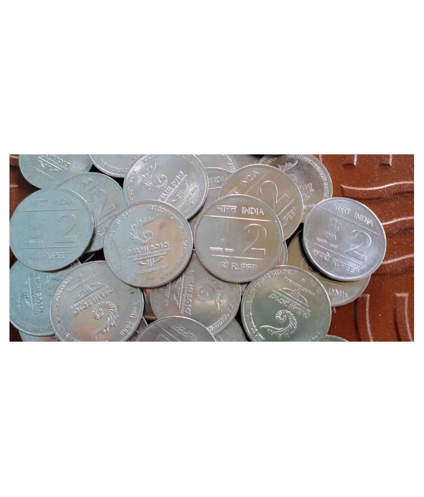     			50 COINS LOT - 2 Rupees (19th Commonwealth Games - Delhi  Circulating commemorative coin : 19th Commonwealth Games in India Stainless steel • 5.6 g • ⌀ 27 mm INDIA