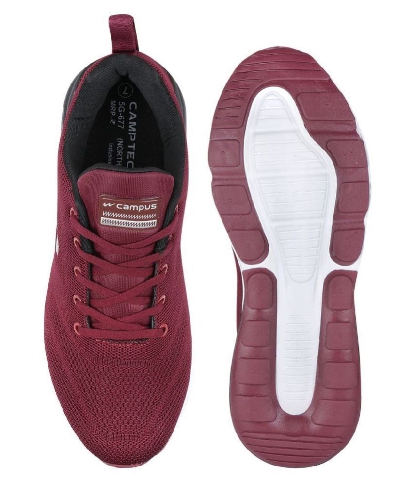 burgundy running shoes