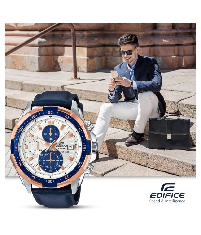 ex306 blue leather analog men's watch