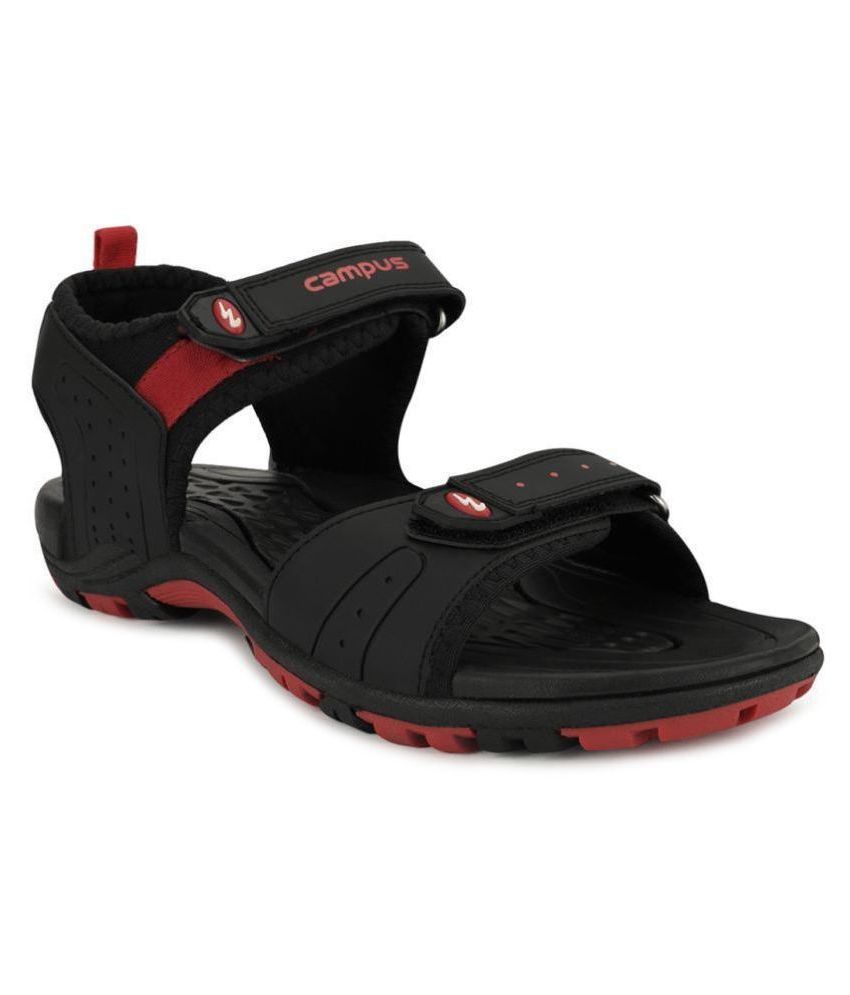     			Campus Black Synthetic Floater Sandals