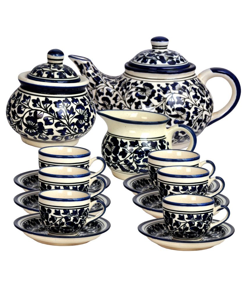 Craftghar Ceramic Tea Set Tea Set 9 Pcs ml Buy Online at Best Price in