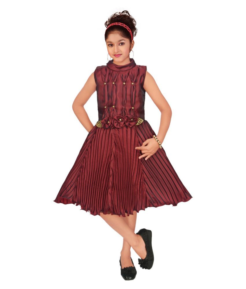 maroon colour ka frock