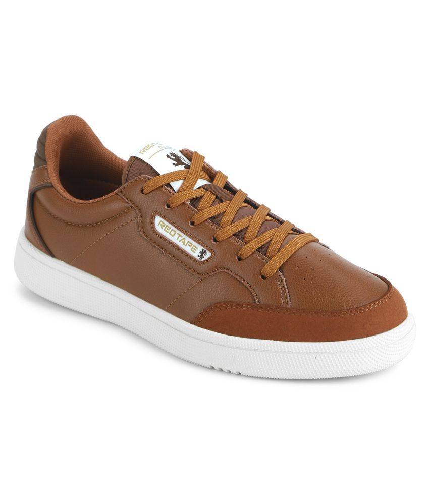 red tape men tan brown sneakers