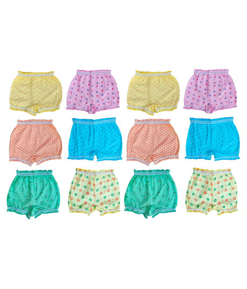     			Peridot Credo Baby(Unisex) Multicolor Cotton Bloomers - Pack of 12