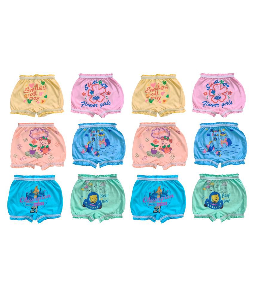     			Peridot Credo Multicolour Unisex Baby Cotton Bloomer - Pack of 12