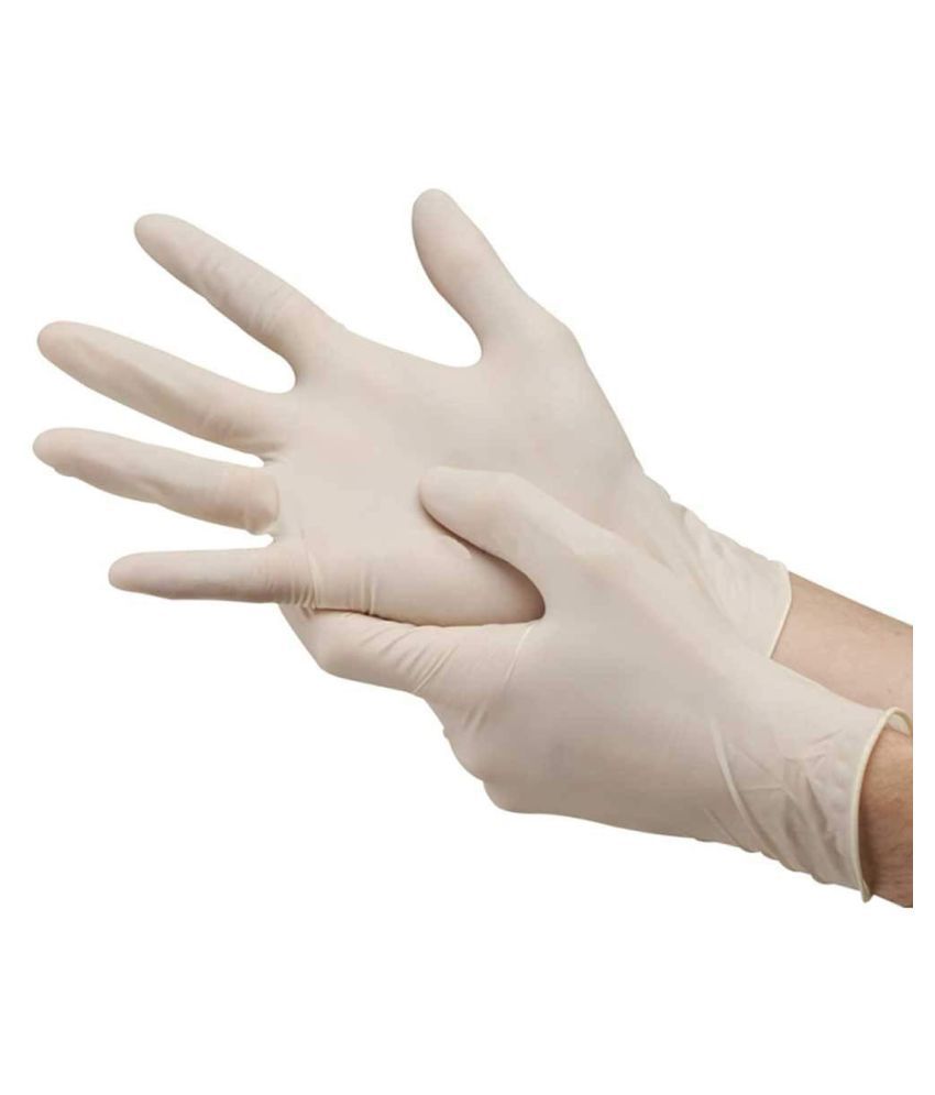 White Rubber Gloves Pack Of 25