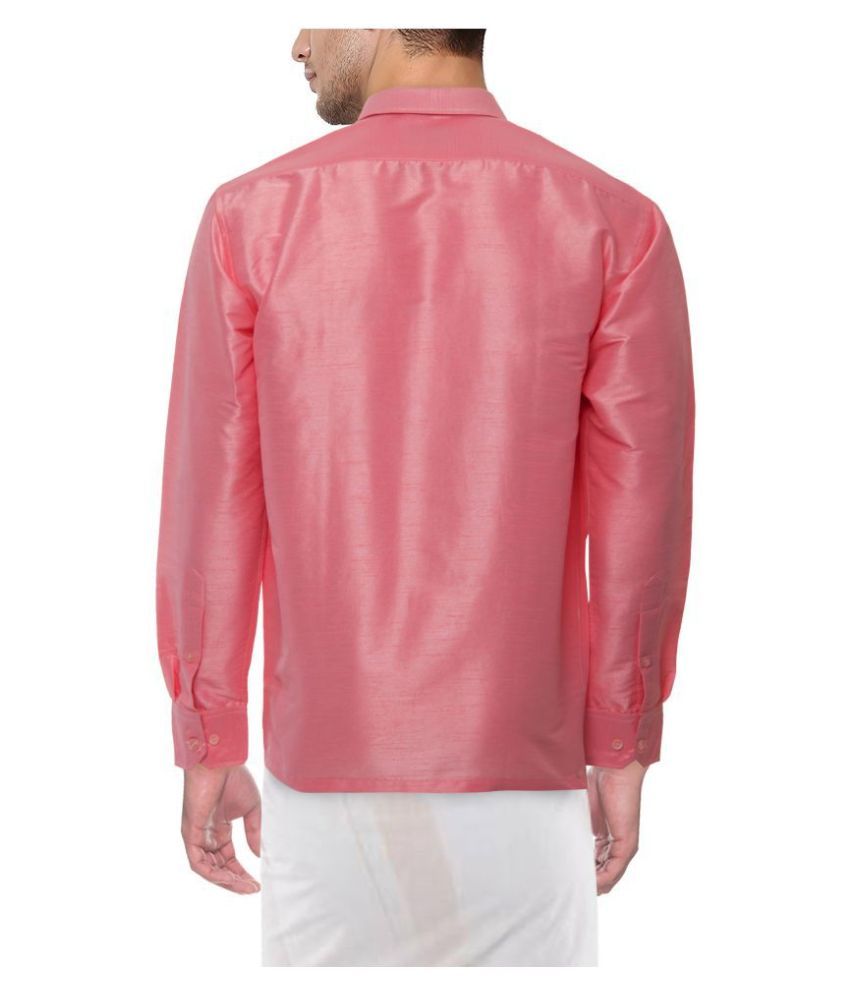 silk pink shirt