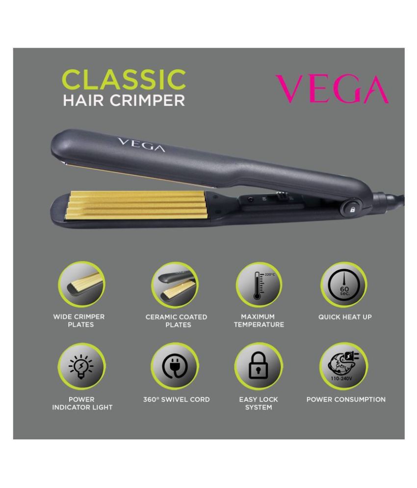 VEGA Classic Hair Crimper ( Black ) Product Style Price in India - Buy VEGA  Classic Hair Crimper ( Black ) Product Style Online on Snapdeal