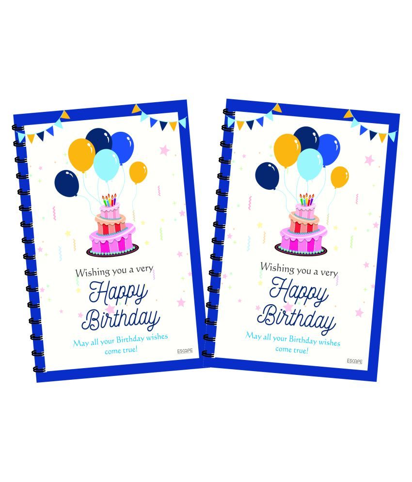     			ESCAPER Happy Birthday Designer Diary (Ruled) Designer Diary, Notebook, Notepad - Pack of 2 Diaries