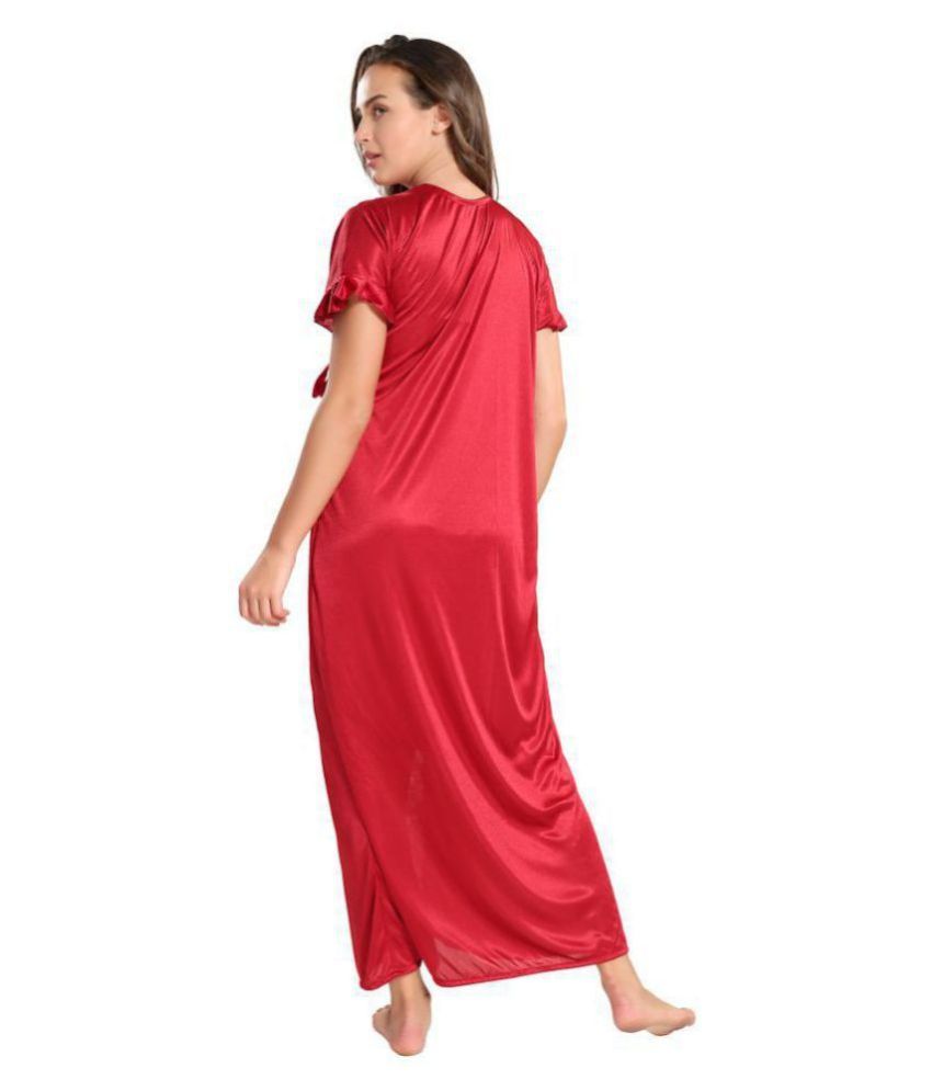 silk maroon robe