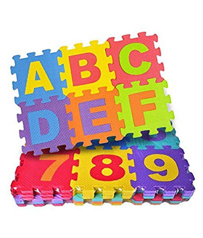 Foam mats Alphabet Numerals Crawling Mini Puzzle Mats - (Multicolored