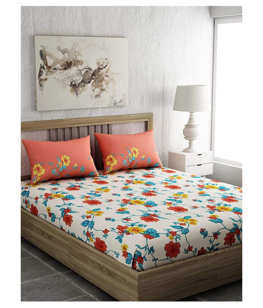 Portico New York Cotton Double Bedsheet with 2 Pillow Covers Buy