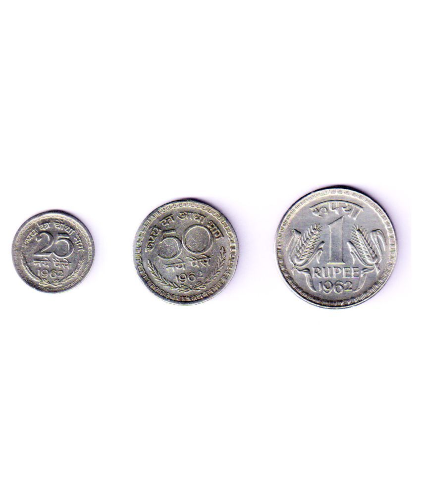     			ONE/HALF/QUARTER   RS/RUPEE   1962 SET OF THREE RARE COMMEMORATIVE COLLECTIBLE