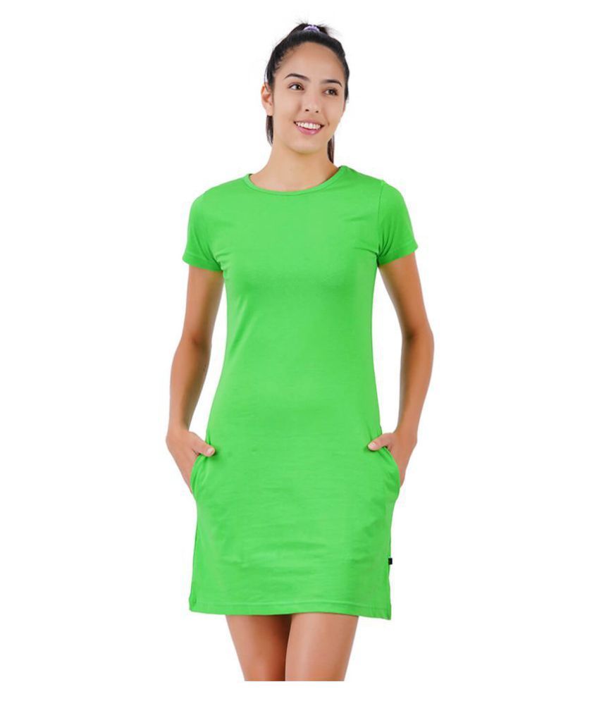 plain green t shirt dress