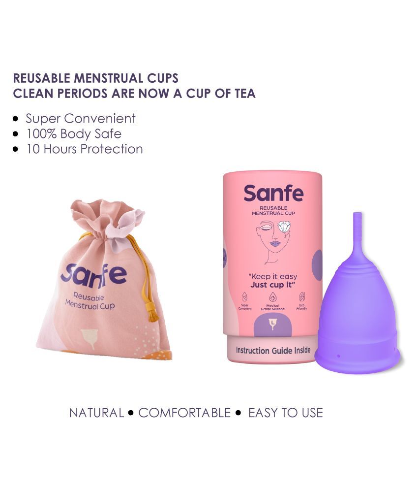 Sanfe Reusable Menstrual Cup With No Rashes, Leakage or Odor - Premium ...