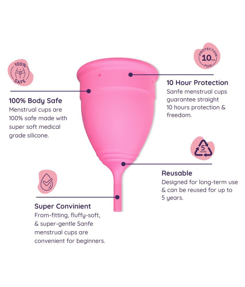 Sanfe Reusable Menstrual Cup With No Rashes, Leakage or Odor - Premium ...