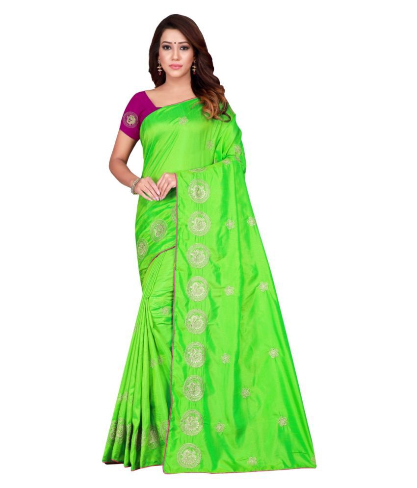Dharti Bandhani Green Sana Silk Saree - Buy Dharti Bandhani Green Sana ...