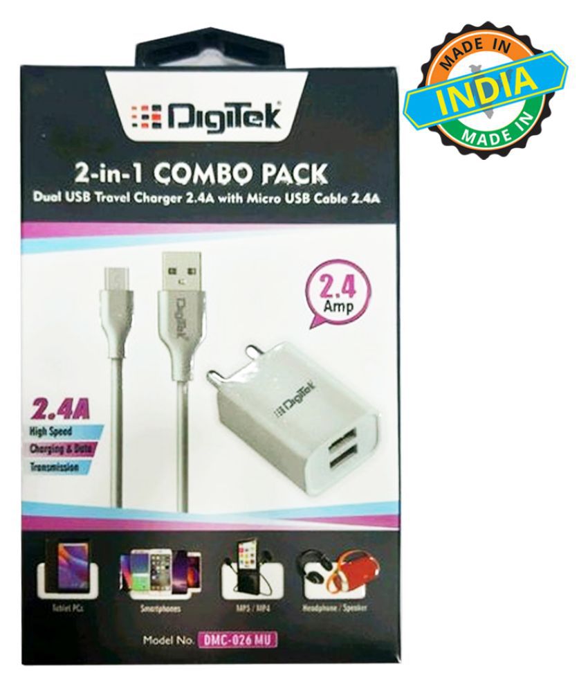 Digitek DMC-026 MU Dual USB 2.4A Travel Charger