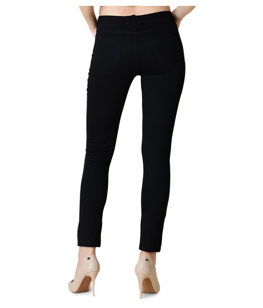 black cotton jeggings