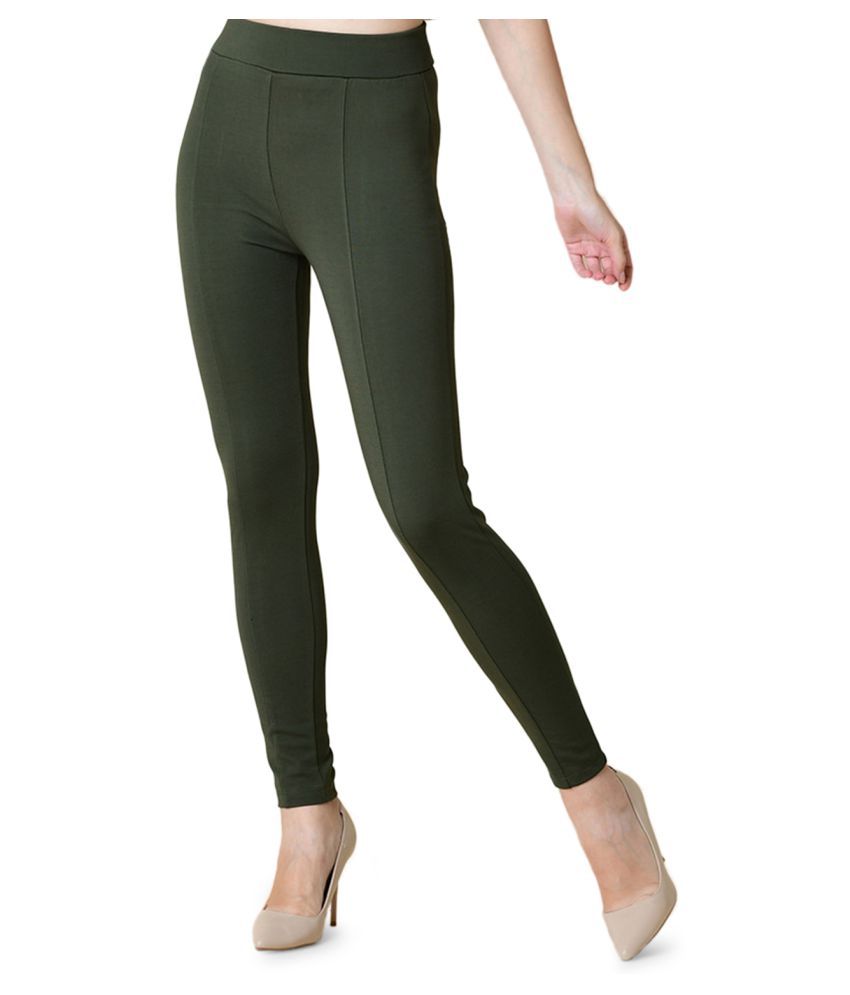 green jeggings womens