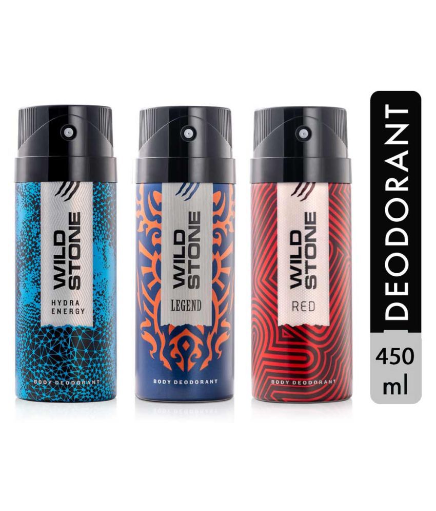     			Wild Stone Red & Legend & Hydra Energy Deodorant Spray - For Men (450 ml, Pack of 3)
